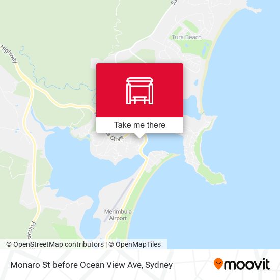 Monaro St before Ocean View Ave map