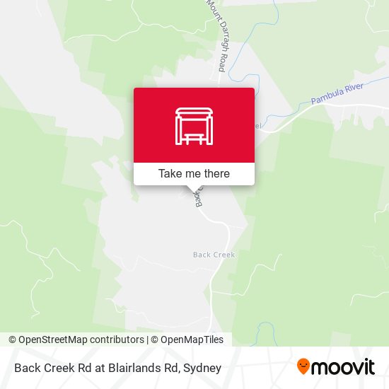 Back Creek Rd at Blairlands Rd map