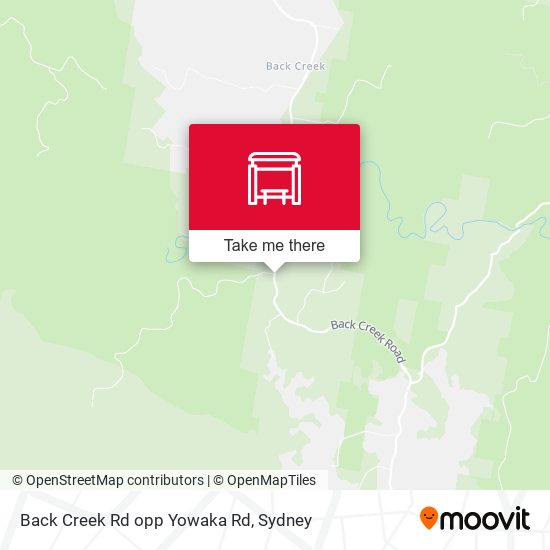 Back Creek Rd opp Yowaka Rd map