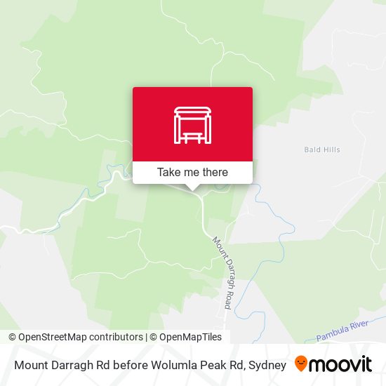 Mount Darragh Rd before Wolumla Peak Rd map