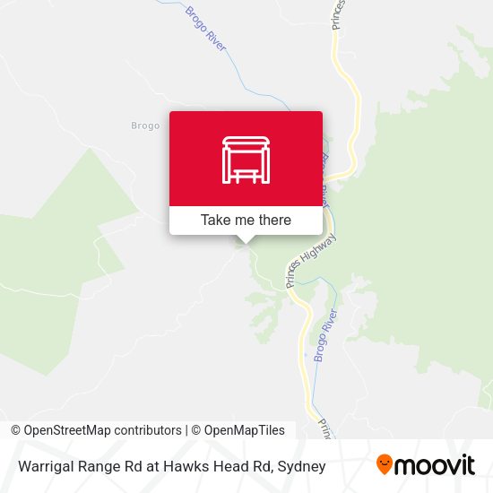 Warrigal Range Rd at Hawks Head Rd map