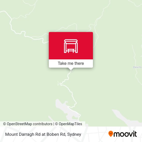 Mount Darragh Rd at Boben Rd map