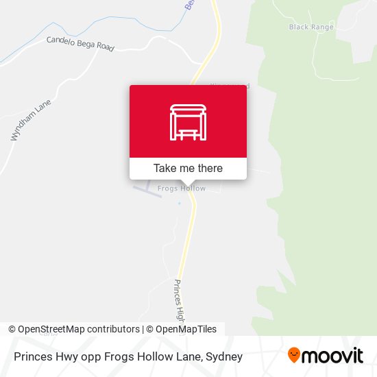 Princes Hwy opp Frogs Hollow Lane map