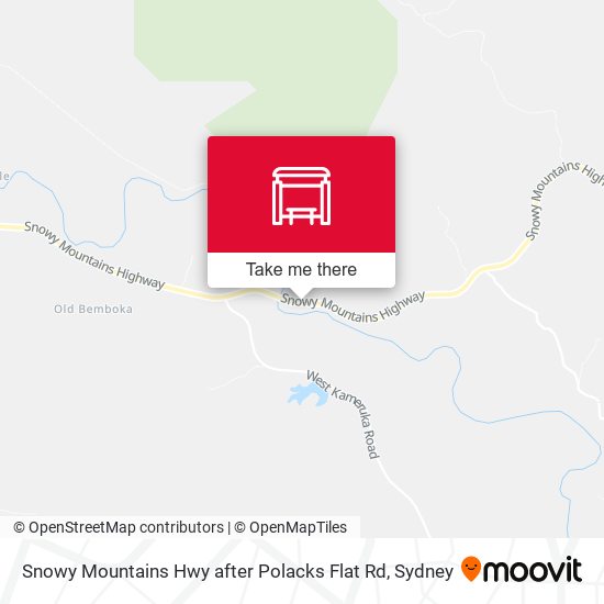 Snowy Mountains Hwy after Polacks Flat Rd map