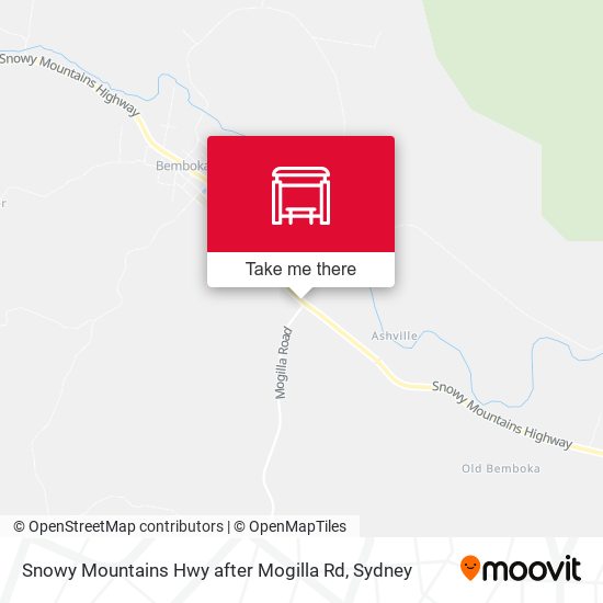 Snowy Mountains Hwy after Mogilla Rd map