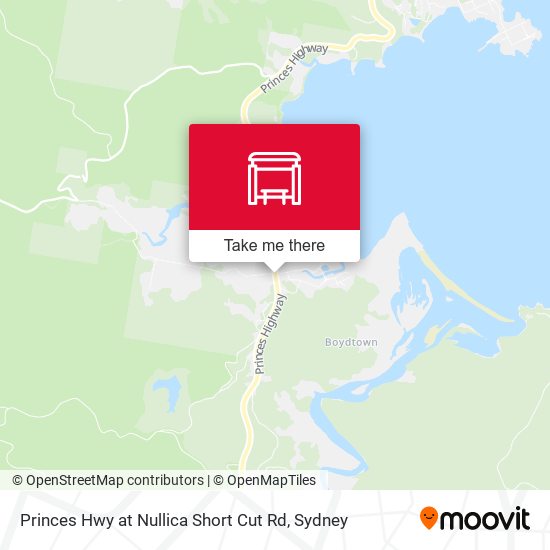 Princes Hwy at Nullica Short Cut Rd map