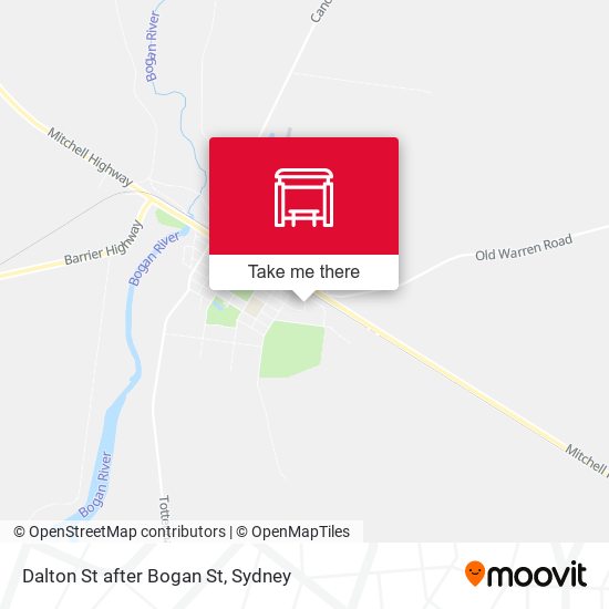 Dalton St after Bogan St map