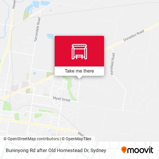 Buninyong Rd after Old Homestead Dr map