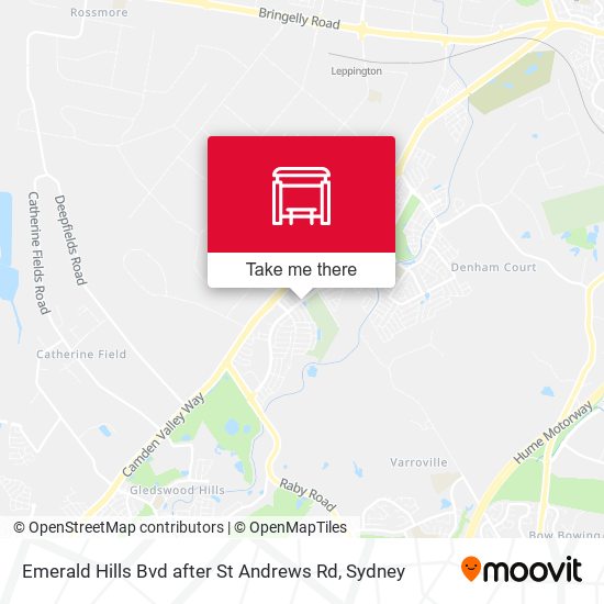 Emerald Hills Bvd after St Andrews Rd map