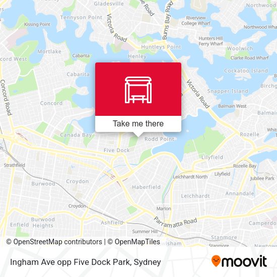 Ingham Ave opp Five Dock Park map
