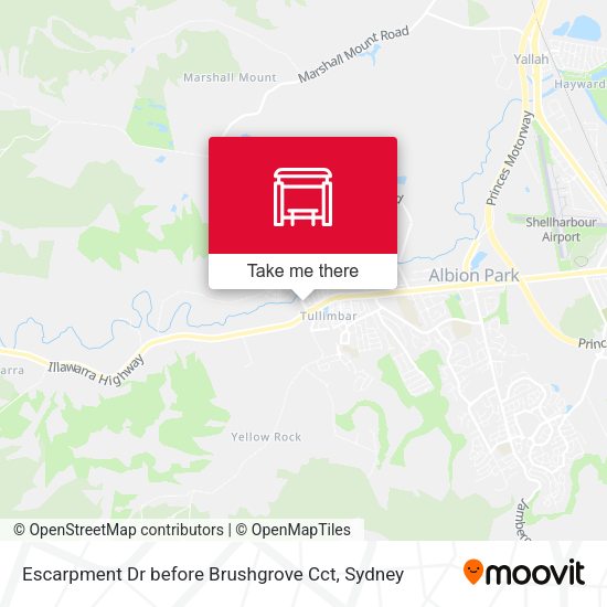 Escarpment Dr before Brushgrove Cct map