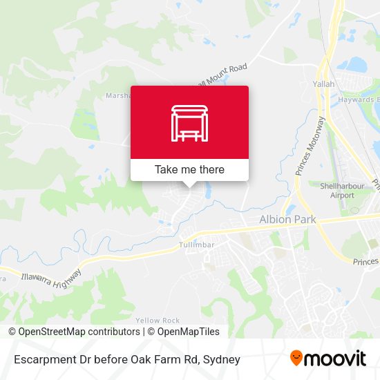 Escarpment Dr before Oak Farm Rd map
