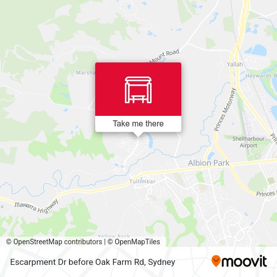 Escarpment Dr before Oak Farm Rd map
