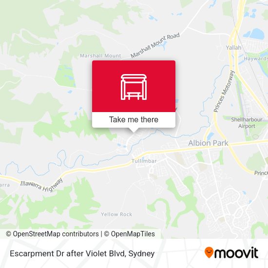 Escarpment Dr after Violet Blvd map