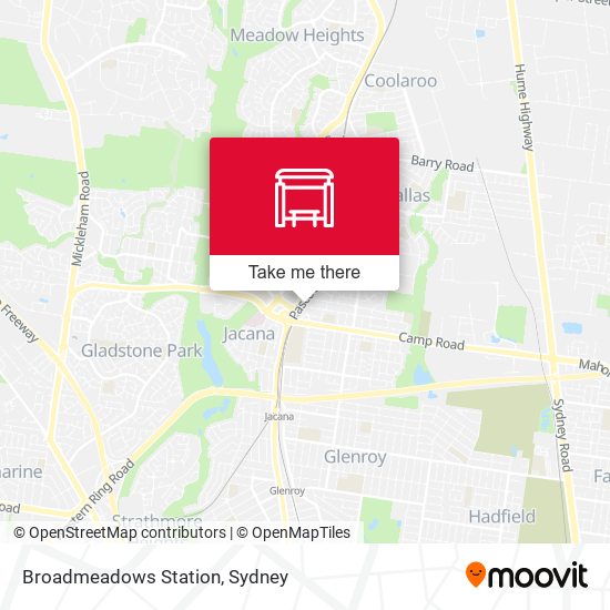 Broadmeadows Station map