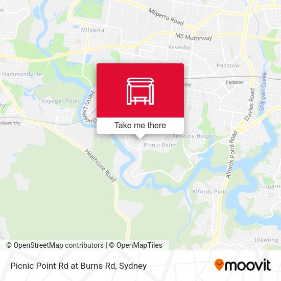 Picnic Point Rd at Burns Rd map