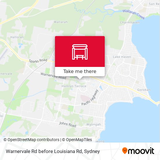 Warnervale Rd before Louisiana Rd map