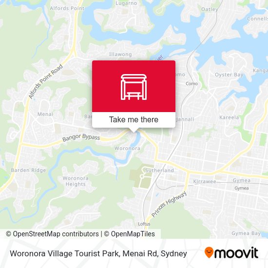Woronora Village Tourist Park, Menai Rd map