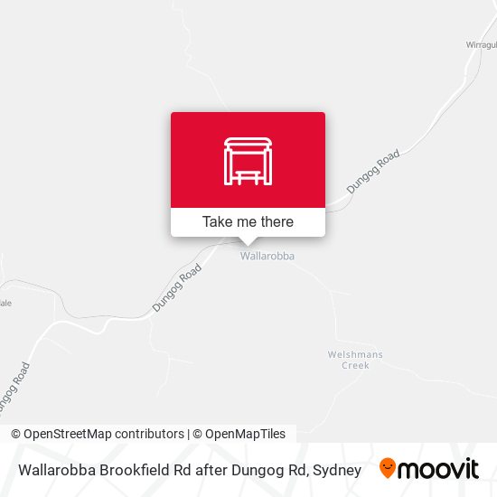 Wallarobba Brookfield Rd after Dungog Rd map