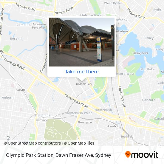 Olympic Park Station, Dawn Fraser Ave map