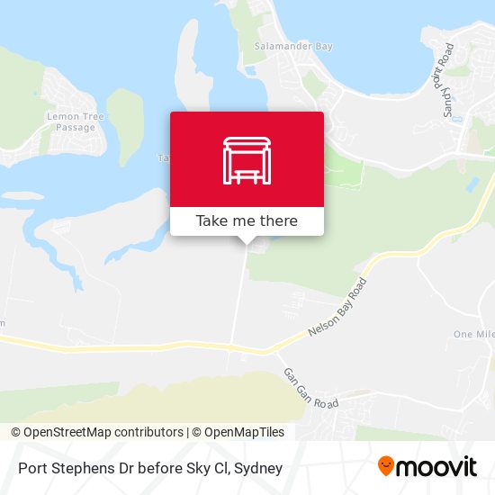 Port Stephens Dr before Sky Cl map