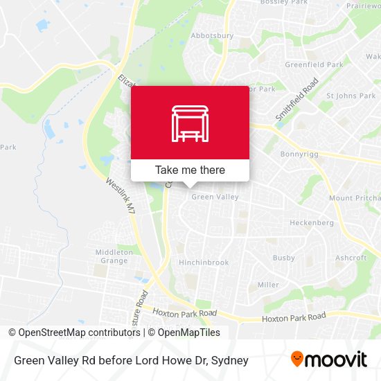 Green Valley Rd before Lord Howe Dr map