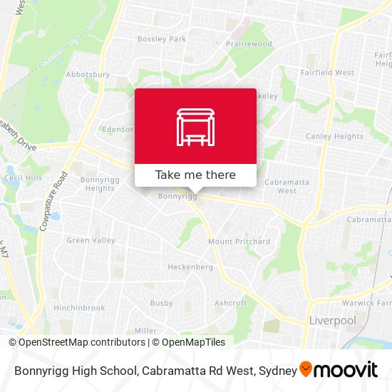 Mapa Bonnyrigg High School, Cabramatta Rd West