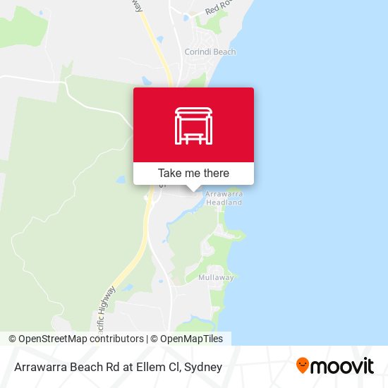 Arrawarra Beach Rd at Ellem Cl map