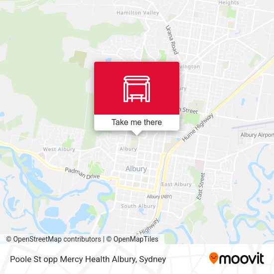 Poole St opp Mercy Health Albury map
