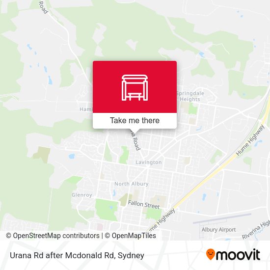 Urana Rd after Mcdonald Rd map