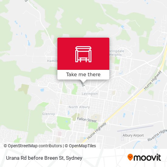 Urana Rd before Breen St map