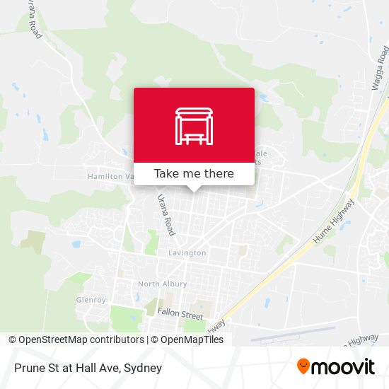 Prune St at Hall Ave map