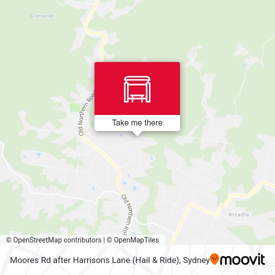 Moores Rd after Harrisons Lane (Hail & Ride) map