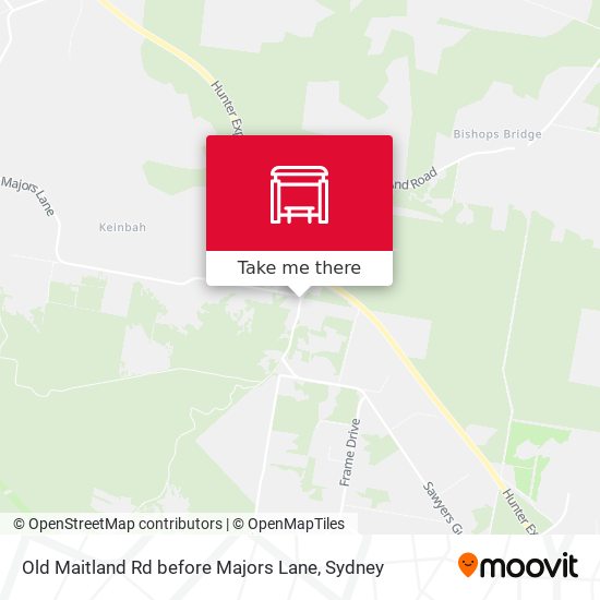 Old Maitland Rd before Majors Lane map