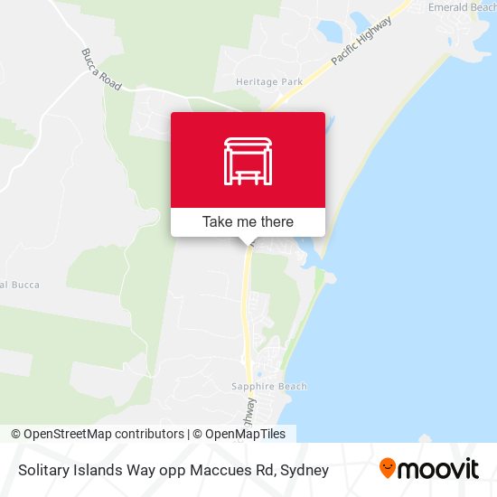 Solitary Islands Way opp Maccues Rd map