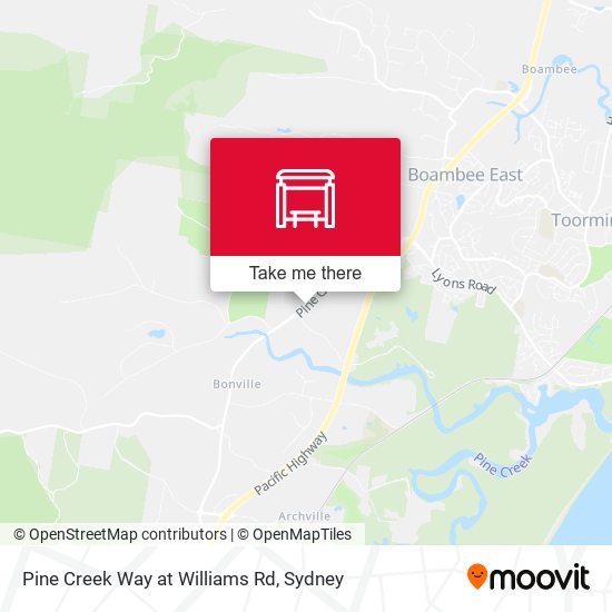Pine Creek Way at Williams Rd map