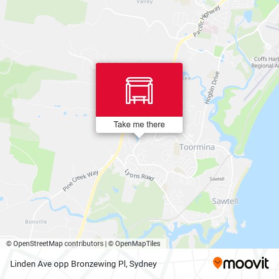 Linden Ave opp Bronzewing Pl map