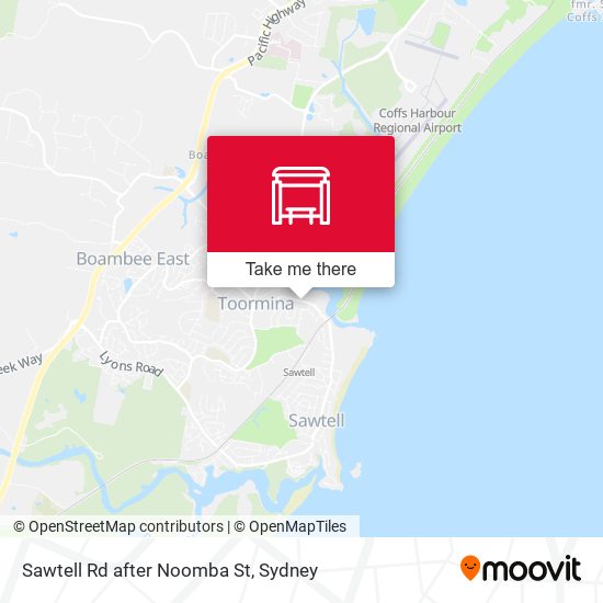 Sawtell Rd after Noomba St map
