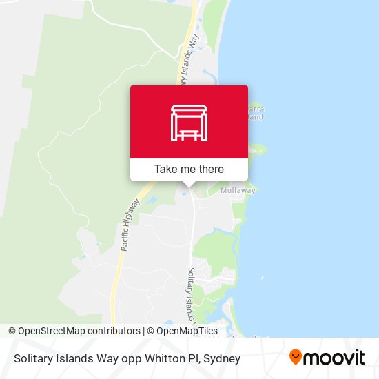 Solitary Islands Way opp Whitton Pl map