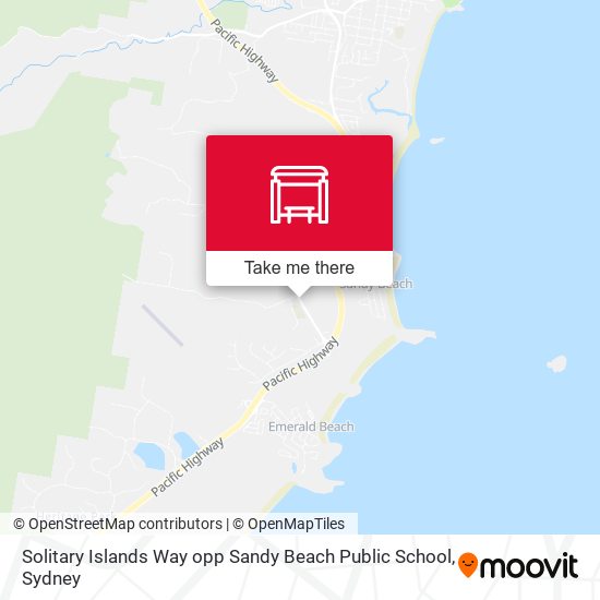 Solitary Islands Way opp Sandy Beach Public School map