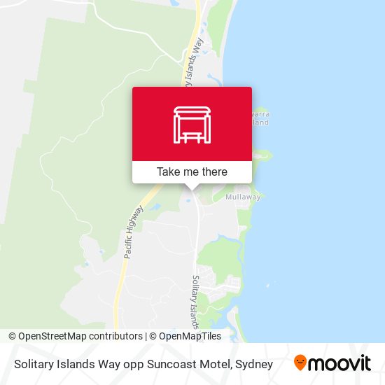 Solitary Islands Way opp Suncoast Motel map