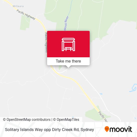 Solitary Islands Way opp Dirty Creek Rd map
