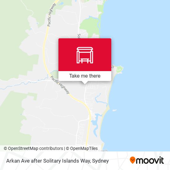 Arkan Ave after Solitary Islands Way map