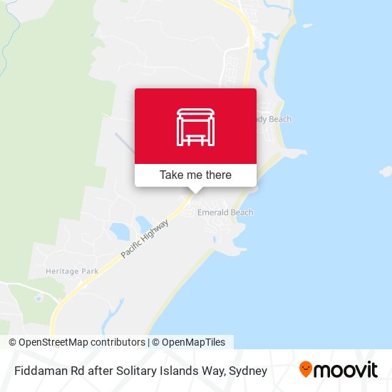 Fiddaman Rd after Solitary Islands Way map