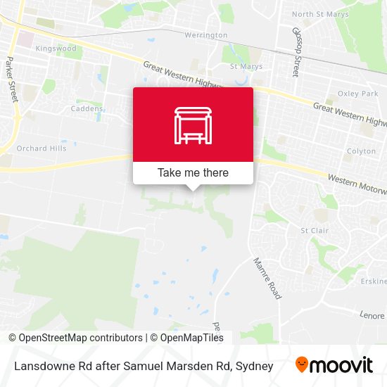 Lansdowne Rd after Samuel Marsden Rd map