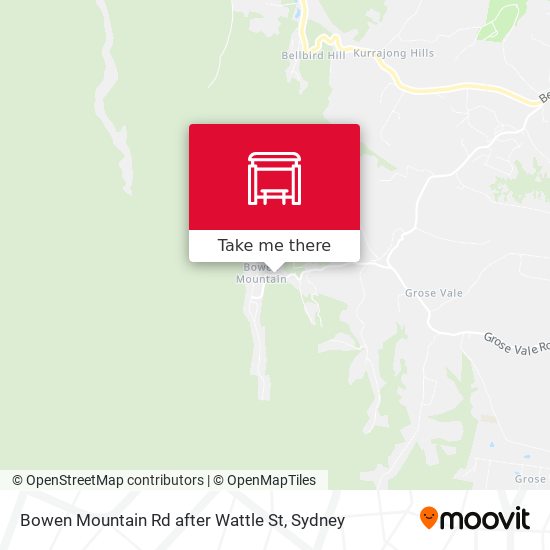 Bowen Mountain Rd after Wattle St map