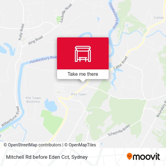 Mitchell Rd before Eden Cct map