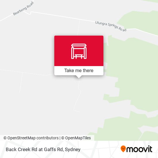 Back Creek Rd at Gaffs Rd map