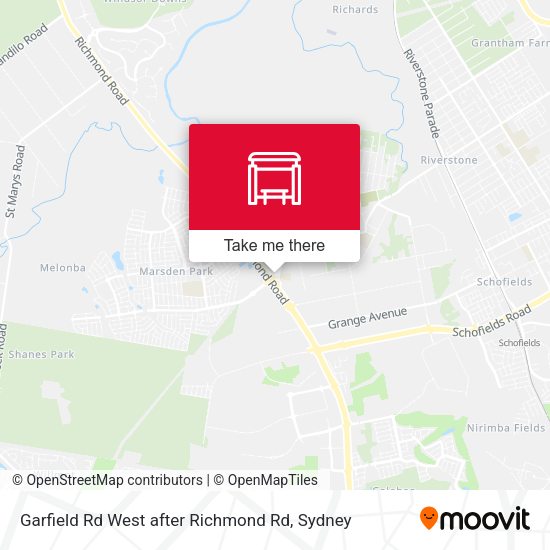 Garfield Rd West after Richmond Rd map