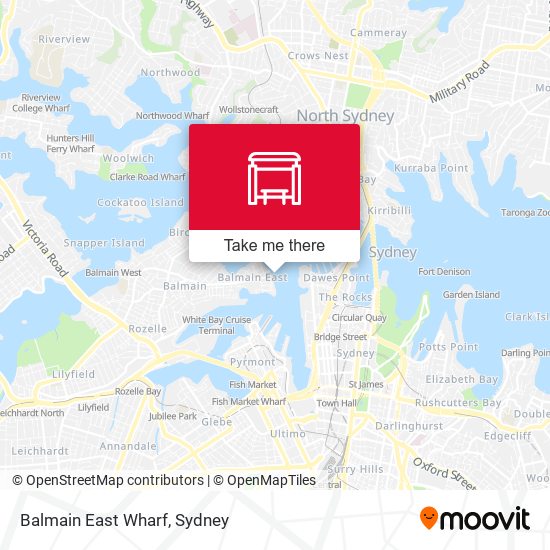 Balmain East Wharf map